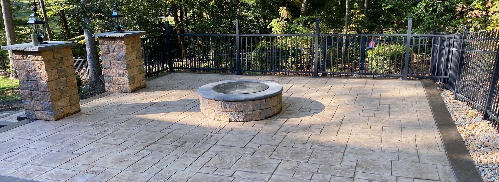 residential walkway created with concrete stamps and dyes